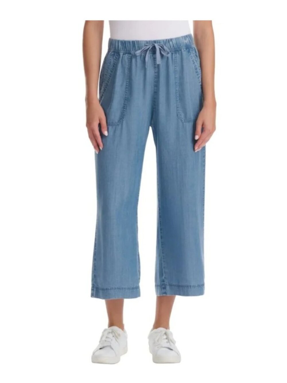 Splendid Brand Women's Large Relaxed Fit Wide Leg Crop Pant Drawstring Waist